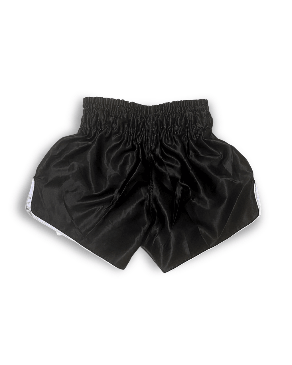 Black 9th Limb “Don’t Blink” Muay Thai Shorts – Black Satin Fightwear - 9thLimbHQ