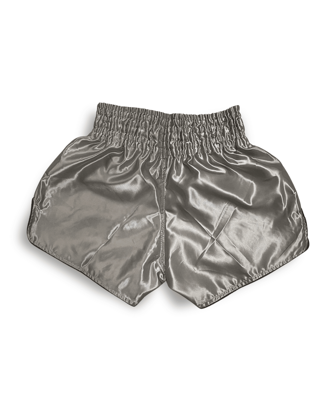Grey 9th Limb “Don’t Blink” Muay Thai Shorts – Satin Fightwear - 9thLimbHQ