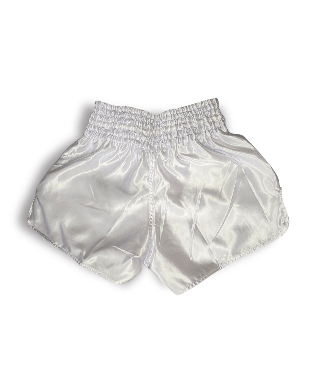 White 9th Limb “Don’t Blink” Muay Thai Shorts – Satin Fightwear - 9thLimbHQ